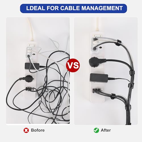 Nettbe Reusable Cable Ties, 210 PCS 8 Inches Adjustable Cord Straps Wire Organizer Cord Wrap and Hook Loop Cable Management (Pack of 4) - size: 8inches-210PCS (Pack of 4)
