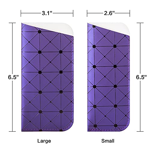 TRIUMPH VISION 3 Pack Reading Glasses Pouch Soft Case Eyeglass Sleeve Slim - color: G(black Purple Pink), size: Large
