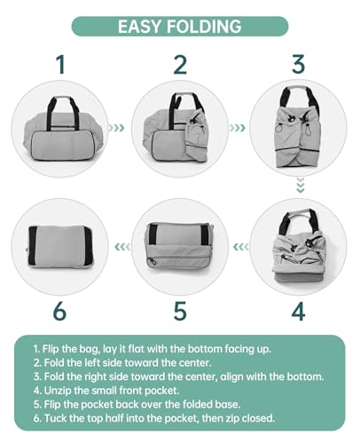 Large Travel Bag Expandable, Travel Tote with Luggage Sleeve, 47L Black - color: Black