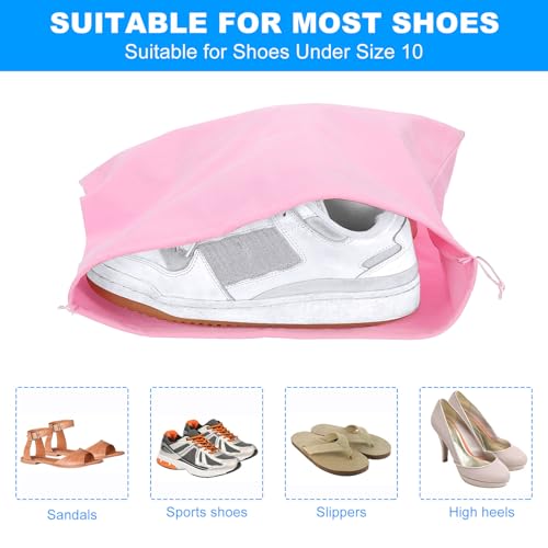 PATIKIL Shoe Dust Bag, 16 Pack Duster Flannel Shoes Pouch with Drawstring Washable Breathable Travel Shoe Bags for Home Luggage Storage, 12x17" Deep Blue - color: Blue