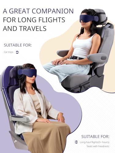 Travel Pillow, Airplane Neck Pillow with 3D Eye Mask for Sleeping - color: Space Grey, size: Standard