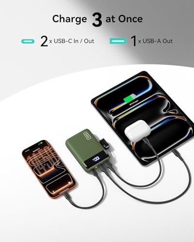 INIU Portable Charger, Smallest 20000mAh 22.5W Fast Charging Power Bank - color: Green, size: Mini Size