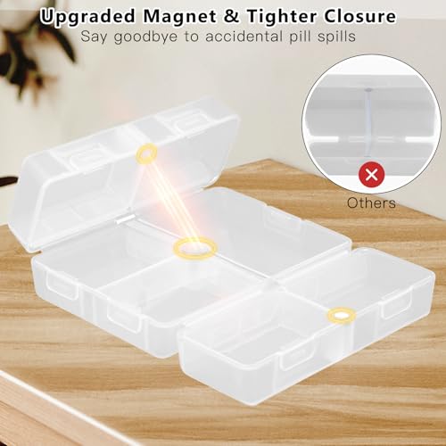 FYY Travel Pill Organizer,7 Compartments Small Pill Box Medicine Case-Clear - color: Clear, size: Small (1 Piece)