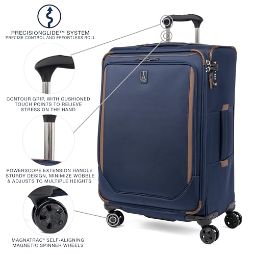 Travelpro Crew Classic Softside Checked Luggage, Blue, 25-Inch - color: Patriot Blue, size: Checked Medium