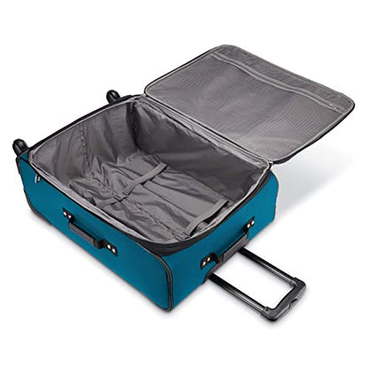 American Tourister Pop Max Softside Luggage with Spinner Wheels, Teal, 3-Piece Set (21/25/29) - color: Teal