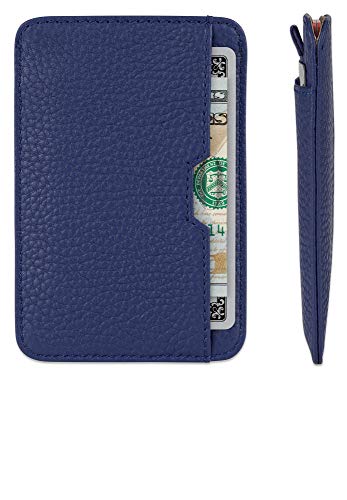 Vaultskin CHELSEA Slim Leather Card Wallet for Men, RFID (Matt Blue) - color: Matt Blue