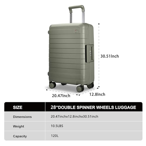 Luggage Sets 2 Piece, 20/28 Inch Hardside Zipperless Durable Suitcases with Spinner Wheels & TSA Lock, Green - color: Green
