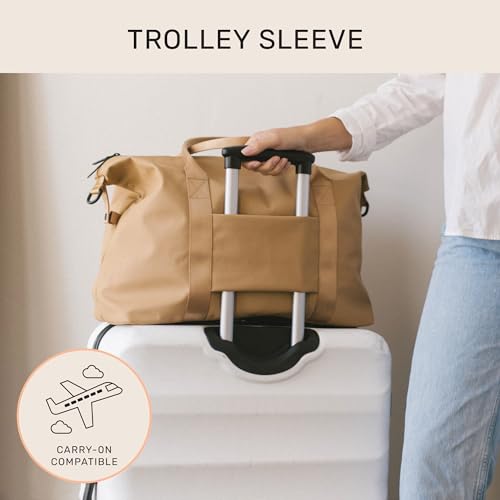 Jadyn Lola Travel Bag, Weekender/Overnight Duffel, Gym Tote Bag for Women, Men - color: Camel
