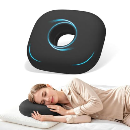 Memory Foam Ear Piercing Pillow with Hole for CNH & Pressure Sores - color: Black