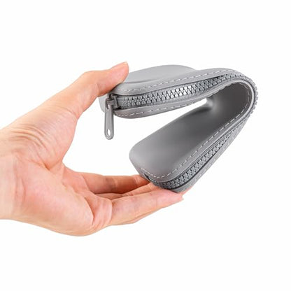 Silicone Makeup Brush Holder Travel Makeup Bag Soft Portable Brush Organizer, Large Travel Essentials Makeup Brush Case Zipper Pouch (Dark Grey) - color: Dark Grey