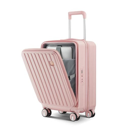 TRAVELEO 4 Piece Expandable Hardshell Pink Luggage Sets with Spinner Wheels, Lightweight Travel Suitcase Set with TSA Locks, 20 inch Carry On for Women (Blush Pink, 3 Piece Set) - color: Blush Pink, size: 3 Piece Set