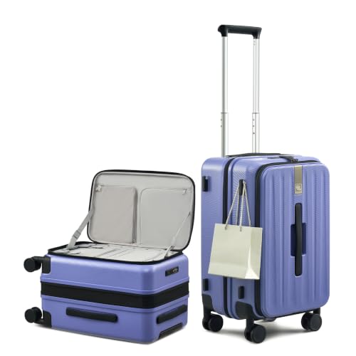 Hanke 20 Inch Top Opening Expandable PC Carry On Luggage with TSA Lock,50L - color: Deep Space Purple, size: 20 Inch