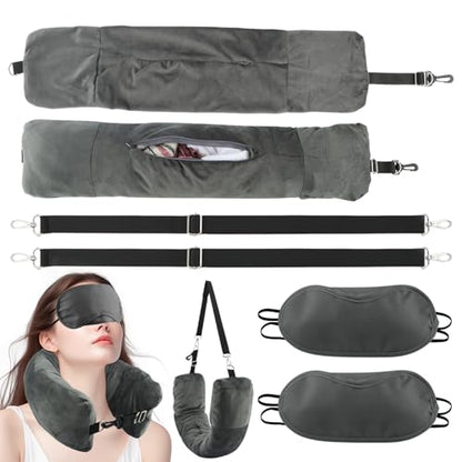 2‑Pack Stuffable Travel Neck Pillow, Velvet Fillable Neck Pillow for Travel