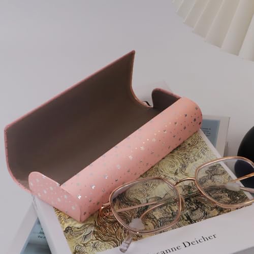 HSYMQ 3PCS Glasses Case, Eyeglasses Case Hard Shell, Reading Hard Glasses Cases for Women Men - color: White Green Pink