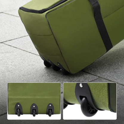 REDCAMP 85L/120L/140L Foldable Duffle Bag with Wheels, Large Travel Duffel Bag - color: Green