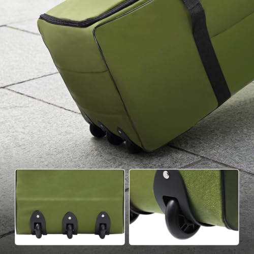 REDCAMP 85L/120L/140L Foldable Duffle Bag with Wheels, Large Travel Duffel Bag - color: 120L Green