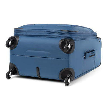 Travelpro Maxlite 5 Softside Checked Luggage Spinner, Blue, 25-Inch | Medium Checked Suitcase, Expandable With 4 Wheels, Lightweight & Versatile Travel Design, Men & Women - color: Ensign Blue, size: Checked-Medium 25-Inch