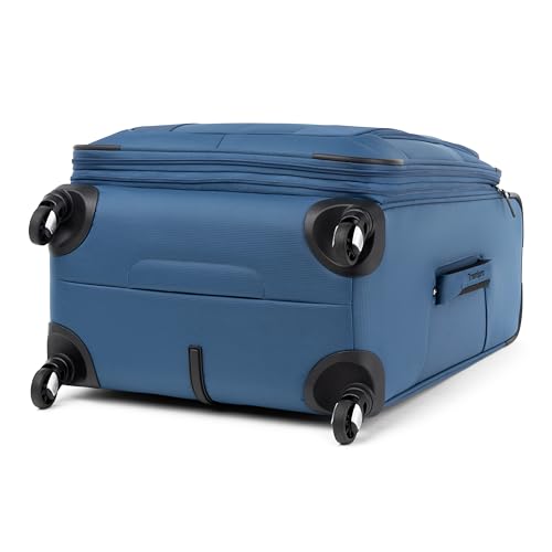 Travelpro Maxlite 5 Softside Checked Luggage Spinner, Blue, 25-Inch - color: Ensign Blue, size: Checked-Medium 25-Inch