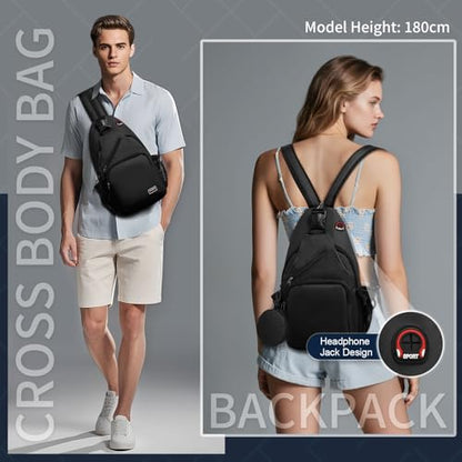 Small Sling Bag with Coin Pocket Fits for 11" Tablet, Black - color: Black, size: Large