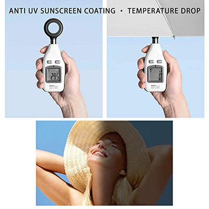 Cuby UV Sun Umbrella Compact Folding Umbrella lightweight Portable Manual Travel Umbrella for Rainproof & 99% UV Protection with Black Anti-UV Coating - color: Blue plaid