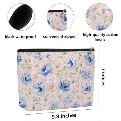 Watercolor Peony Makeup Bag, Lightweight Cosmetic Bags for Women Friends - color: Peony Hydrangea 598