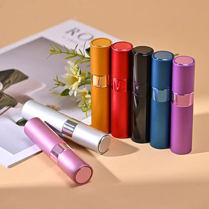 4 Pack 8ml Refillable Perfume Atomizer Sprayer, Glass Inner, Aluminum Case - color: Blue