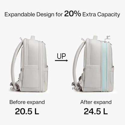 Hanke Expandable Travel Backpack 16 Inch, Full-Open Laptop Backpack, Grey - color: Grey (Cool Grey), size: 16 Inch