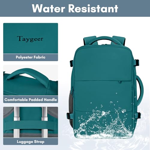 Taygeer Laptop Backpack, Carry On Backpack with 17.3inch Laptop Compartment - color: Peacockblue, size: X-Large