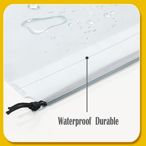 Translucent Travel Drawstring Bags Reusable Large Shoes Bags Organizers Storage Pouch Waterproof Durable Dust Bags with Rope 15.7 x 11.8 inches (50 Pack)