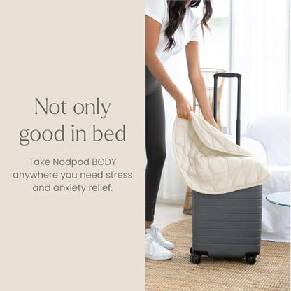 nodpod Body 6.5lb Patented Compact Weighted Blanket - color: Bone