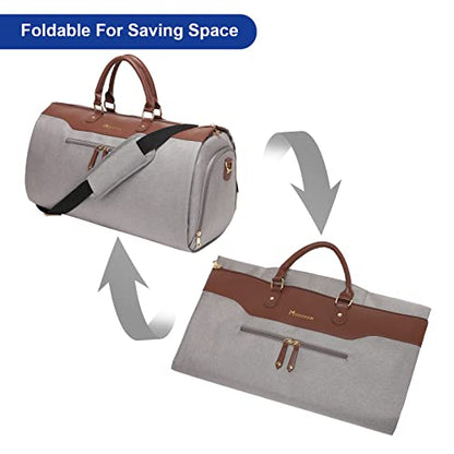 Garment Duffle Bags for Travel,Carry on Garment Bag with Shoe Compartment - color: Caramel