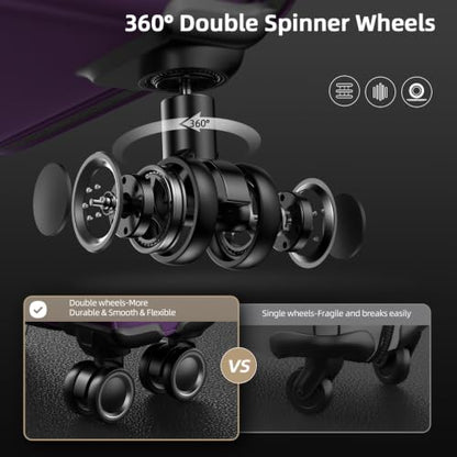 SHOWKOO Luggage Sets 3 Piece Softside Expandable Durable Suitcase Sets | Durable Oxford Fabric, Lightweight, 360°Double Spinner Wheels, TSA Lock, YKK Zippers, Purple (20in/24in/28in) - color: Purple