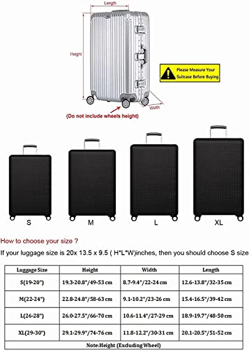 Luggage Cover, Protective Washable Suitcase Cover - Travel Elastic Spandex Suitcase Protector Fits 22 to 24Inch Black - color: Black, size: M: Fit 22-24 Inch Luggage