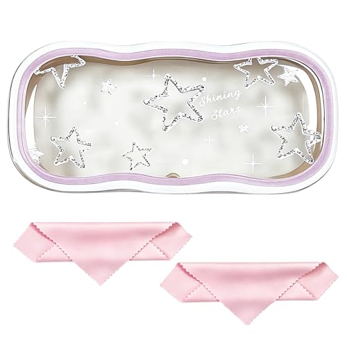 Glasses Case Hard Shell, Clear Eyeglass Case, Cute Holder for Sunglasses and Reading Glasses - color: Star
