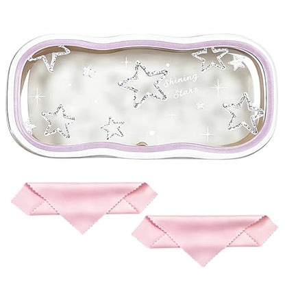 Glasses Case Hard Shell, Clear Eyeglass Case, Cute Holder for Sunglasses and Reading Glasses - color: Star