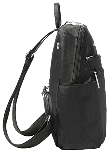 Securtex® Anti-theft Vacation Travel Backpack 10x13" Slash-Resistant Nylon Daypack w/RFID, Black Cheetah - color: Black Cheetah