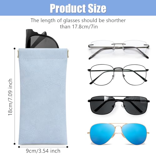Sightor Sunglass Case, 2 Pcs Soft Eyeglass Cases for Women Glasses Pouch - color: Rose, Blue