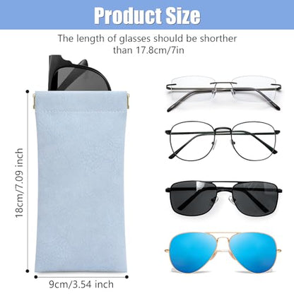 Sightor Sunglass Case, 2 Pcs Soft Eyeglass Cases for Women Glasses Pouch - color: Rose, Blue
