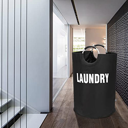 DOKEHOM 160L XX-Large Laundry Basket Bag, Collapsible Tall Hamper, Black - color: Black, size: 160L