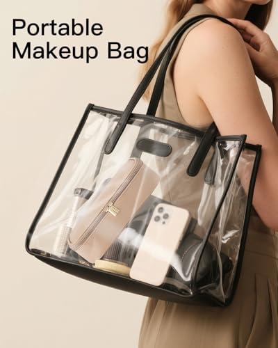 VLANDO Travel Makeup Bag with Separate Brush Storage,Toffee - color: 01-Toffee