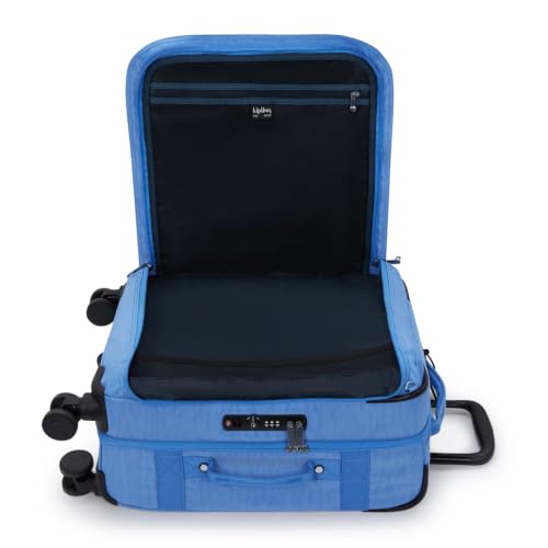 Kipling Women's Spontaneous Small Softside Spinner Wheel Luggage, Integrated TSA Accepted Lock - color: Cocktail Blue