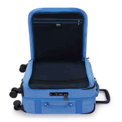 Kipling Women's Spontaneous Small Softside Spinner Wheel Luggage, Integrated TSA Accepted Lock - color: Cocktail Blue
