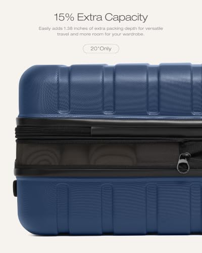 Coolife Luggage Set, Lightweight Durable Hardshell, 3 piece, Navy Blue - color: Navy Blue