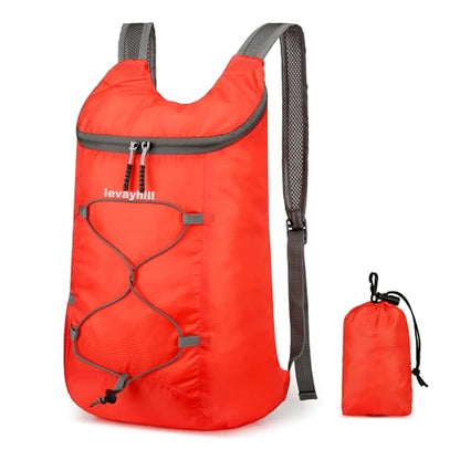 levayhill 16L Foldable Hiking Backpack,Small Packable Daypack,Red - color: Red