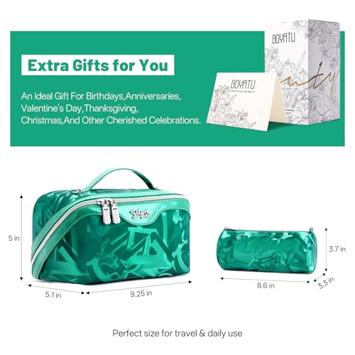 BOYATU Makeup Bag, Makeup Organizer, Toiletry Travel Bag for Women - Green - color: D-1-Green