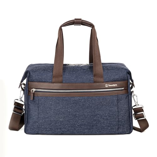 Travelpro Platinum Elite Carry on Soft Travel Underseat Tote Bag, Weekender, Overnight, Men and Women,16.5 Inch - color: True Navy Blue
