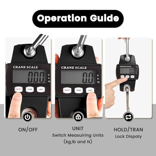 Digital Hanging Scale, 880lb/400kg Crane Scale - color: Black-880lb