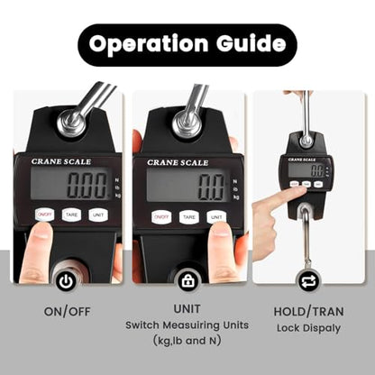 Digital Hanging Scale, 880lb/400kg Crane Scale - color: Black-880lb