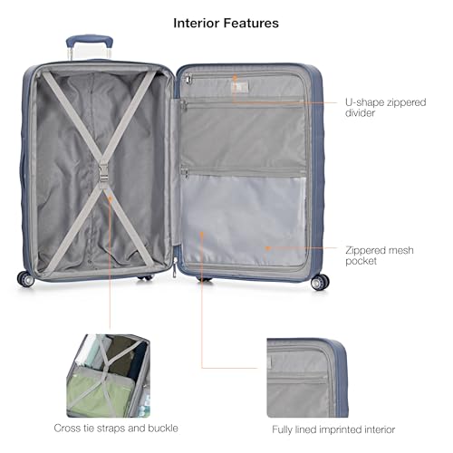 Traveler's Choice Elm 21" Carry-on Expandable Spinner Luggage Set - Matte Navy - color: Matte Navy, size: 21" Carry-On (1-Piece)