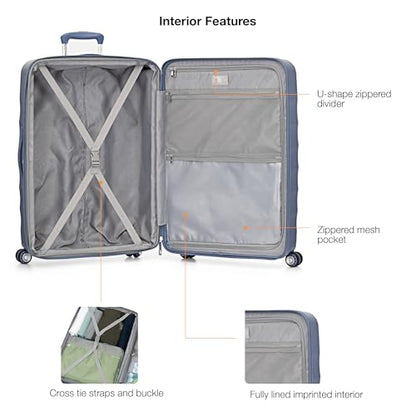 Traveler's Choice Elm 21" Carry-on Expandable Spinner Luggage Set - Matte Navy - color: Matte Navy, size: 21" Carry-On (1-Piece)